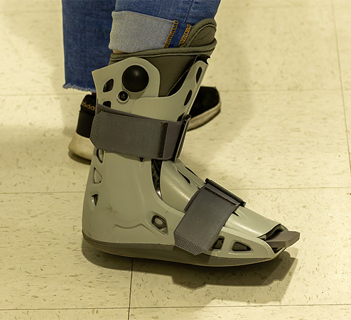 Photo of a pneumatic walking brace